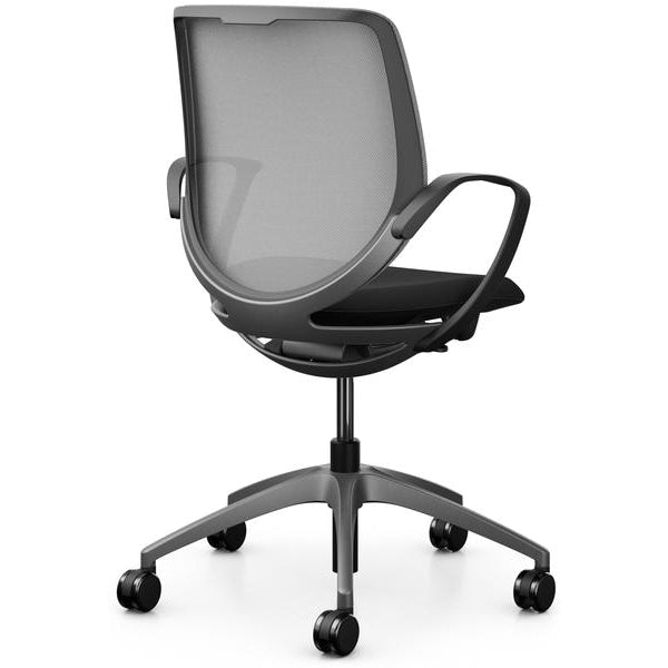 Giroflex Bürostuhl 313 mit Netzrücken und Armlehnen, Grau