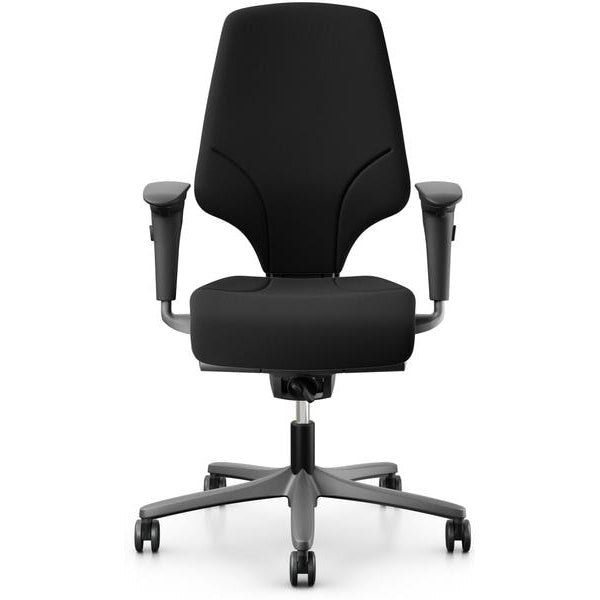 Giroflex Bürostuhl 64 mit Polsterrücken und Armlehnen, Schwarz