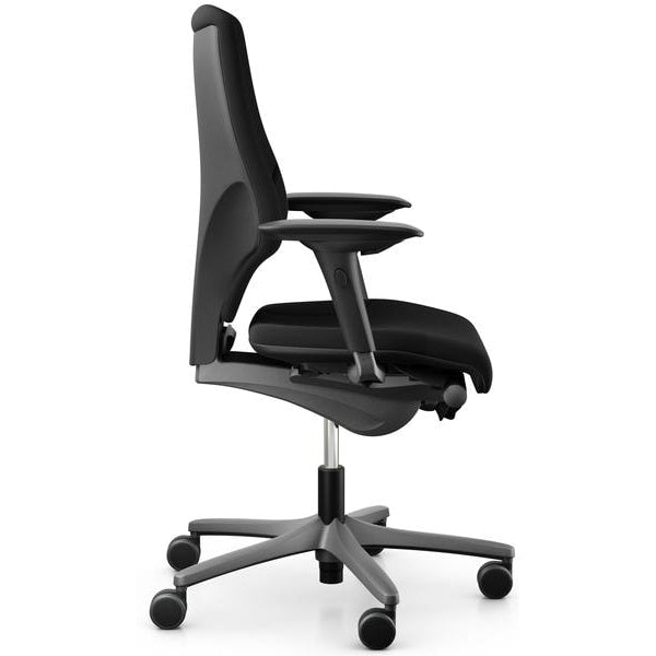 Giroflex Bürostuhl 64 mit Polsterrücken und Armlehnen, Schwarz