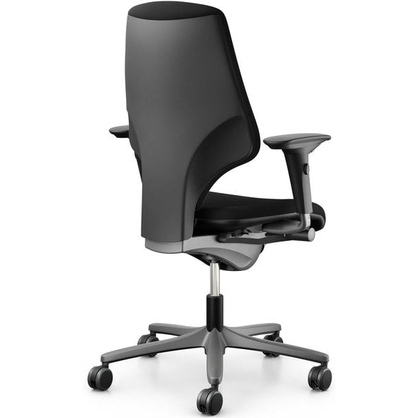 Giroflex Bürostuhl 64 mit Polsterrücken und Armlehnen, Schwarz