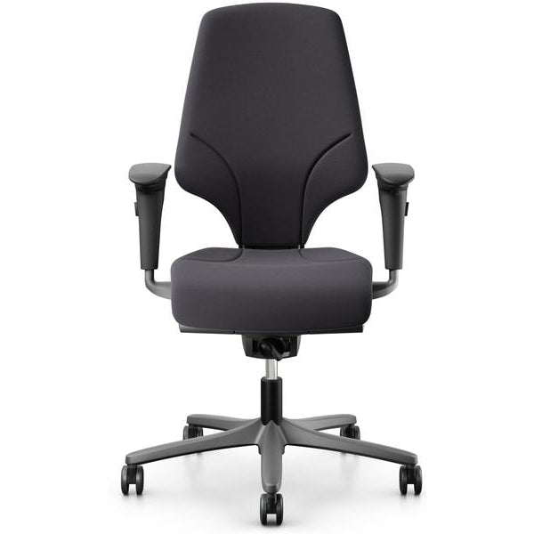 Giroflex Bürostuhl 64 mit Polsterrücken und Armlehnen, Charcoal