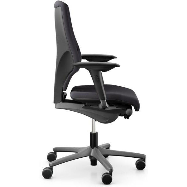 Giroflex Bürostuhl 64 mit Polsterrücken und Armlehnen, Charcoal