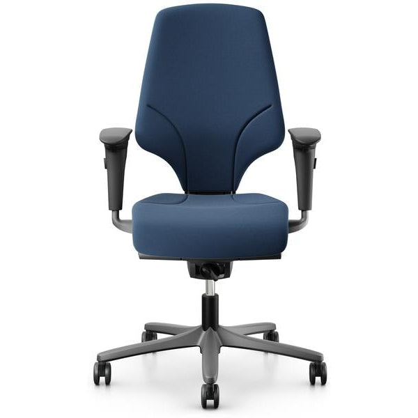 Giroflex Bürostuhl 64 mit Polsterrücken und Armlehnen, Dunkelblau
