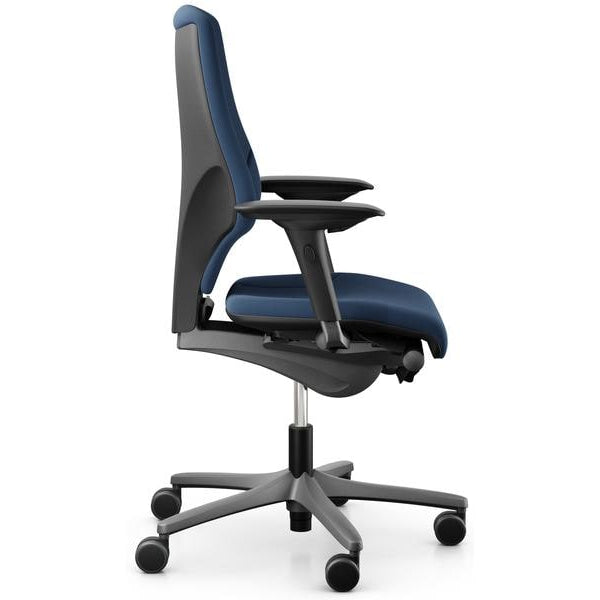 Giroflex Bürostuhl 64 mit Polsterrücken und Armlehnen, Dunkelblau