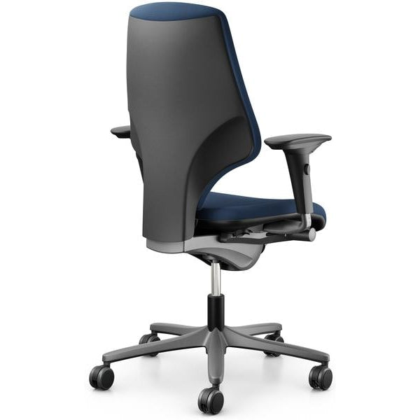 Giroflex Bürostuhl 64 mit Polsterrücken und Armlehnen, Dunkelblau
