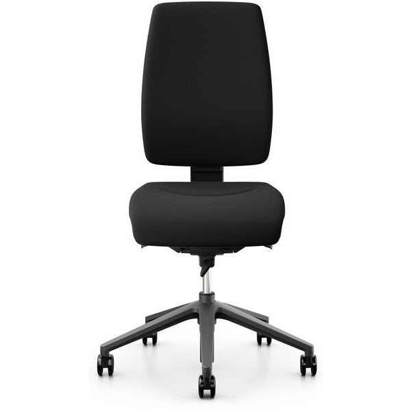 Giroflex Bürostuhl 68 mit Polsterrücken, ohne Armlehnen, Schwarz