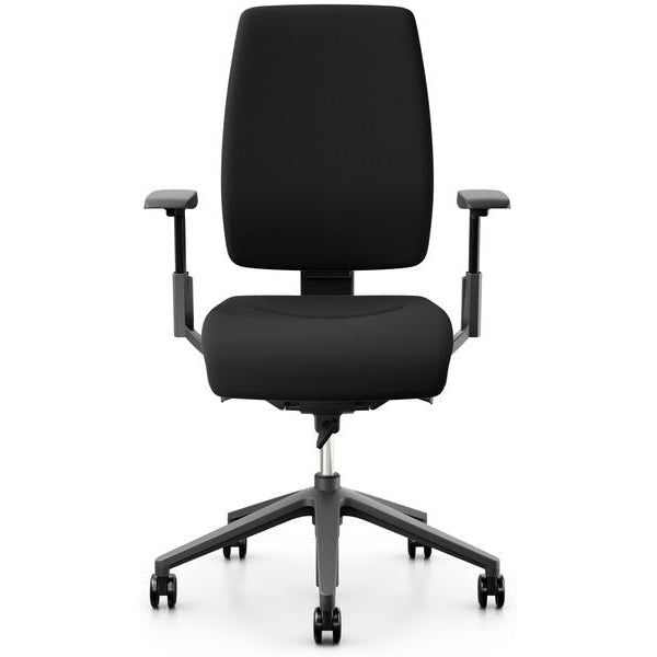 Giroflex Bürostuhl 68 mit Polsterrücken und Armlehnen, Schwarz