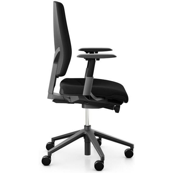 Giroflex Bürostuhl 68 mit Polsterrücken und Armlehnen, Schwarz