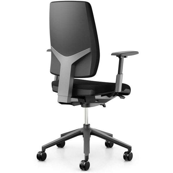 Giroflex Bürostuhl 68 mit Polsterrücken und Armlehnen, Schwarz