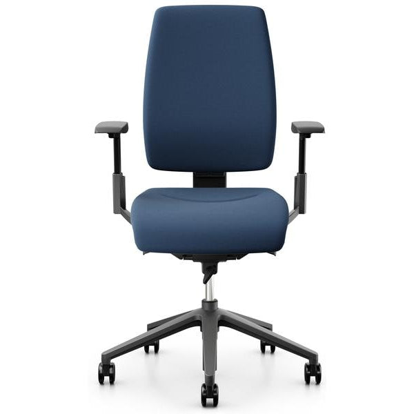 Giroflex Bürostuhl 68 mit Polsterrücken und Armlehnen, Dunkelblau