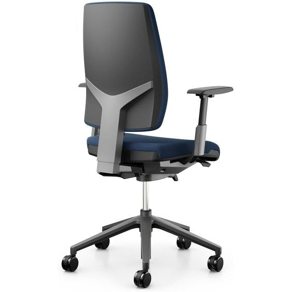 Giroflex Bürostuhl 68 mit Polsterrücken und Armlehnen, Dunkelblau