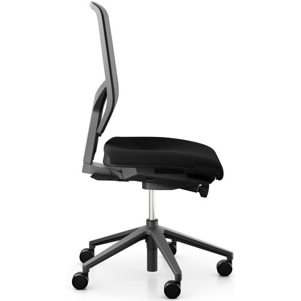 Giroflex Bürostuhl 68 mit Netzrücken, ohne Armlehnen, Schwarz