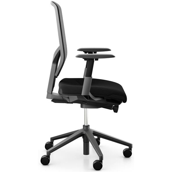 Giroflex Bürostuhl 68 mit Netzrücken und Armlehnen, Schwarz