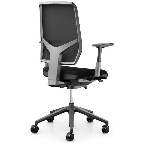 Giroflex Bürostuhl 68 mit Netzrücken und Armlehnen, Schwarz