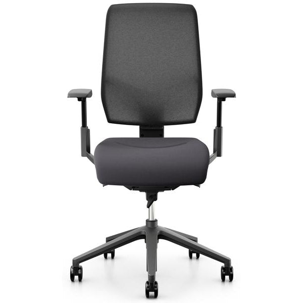 Giroflex Bürostuhl 68 mit Netzrücken und Armlehnen, Charcoal
