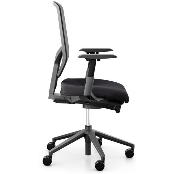 Giroflex Bürostuhl 68 mit Netzrücken und Armlehnen, Charcoal