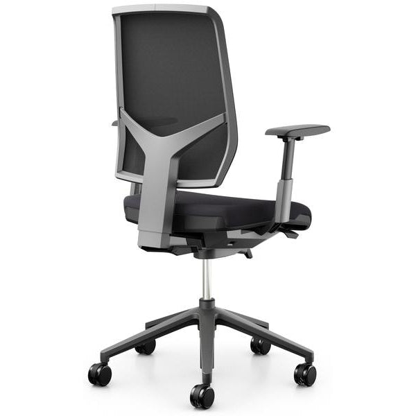 Giroflex Bürostuhl 68 mit Netzrücken und Armlehnen, Charcoal