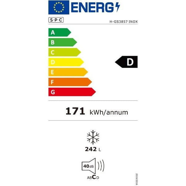 SPC Gefrierschrank H-GS3857 INOX Rechts/Wechselbar