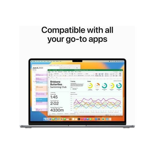 Apple MacBook Air 2023 (15.3" 2.8K, M2-8C CPU , 8GB, 256GB SSD, M2-10C GPU, macOS) - dunkelgrau