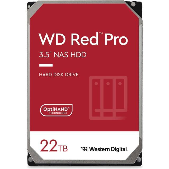 WD Red Pro NAS Hard Drive - 22TB - 3.5", SATA, 7.2k, 512MB