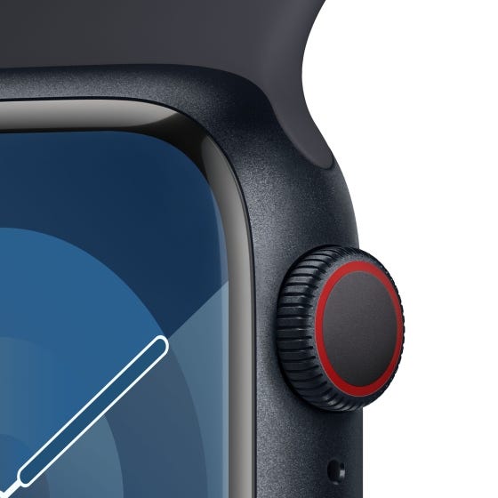 Apple Watch Series 9 GPS + Cellular (Aluminium Mitternacht) - 41mm - Sportarmband S/M Mitternacht
