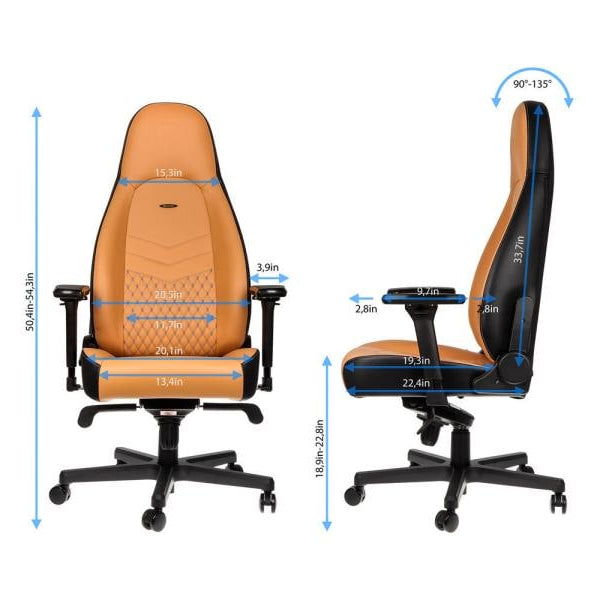 noblechairs Gaming-Stuhl ICON Echtleder Cognac