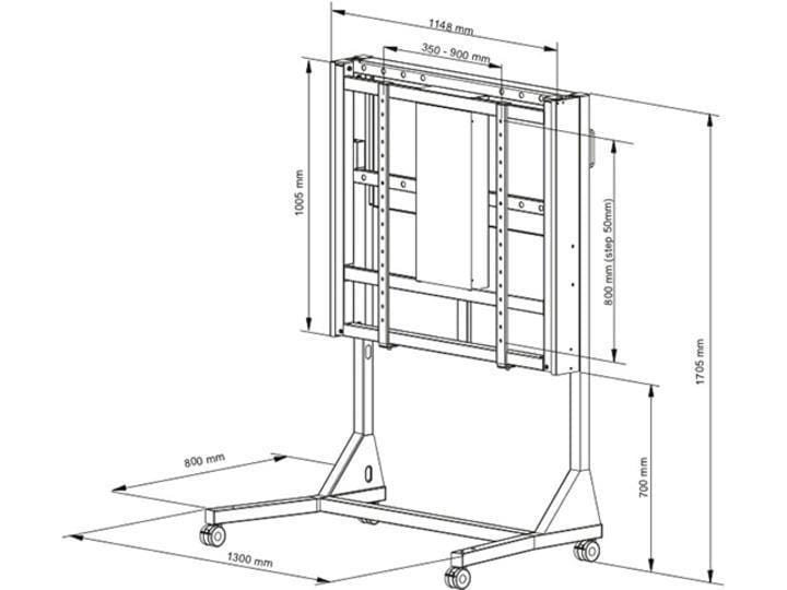 Multibrackets TV-Trolley SD Weiss