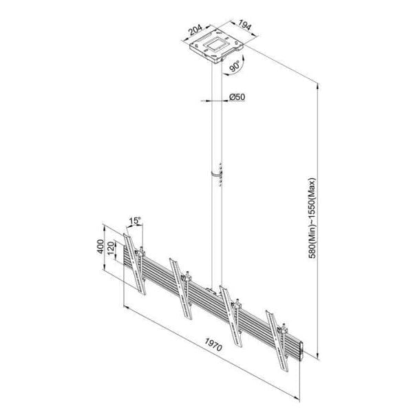 Multibrackets Deckenhalterung MBC2 x 1U Professional