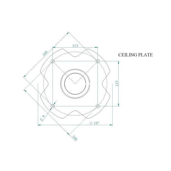 Euromet Deckenhalterung ARAKNO Maxi Weiss