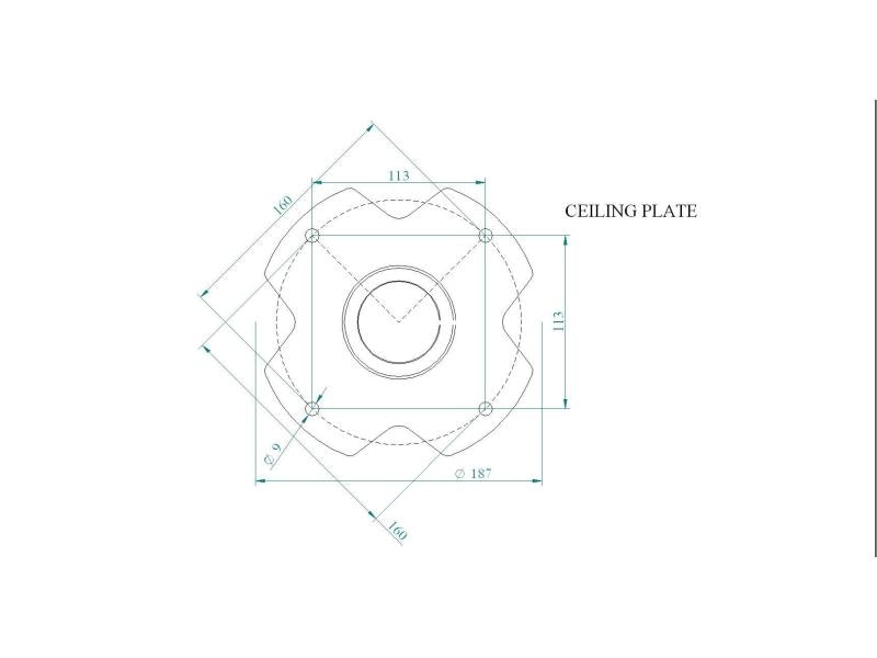 Euromet Deckenhalterung ARAKNO Maxi Weiss