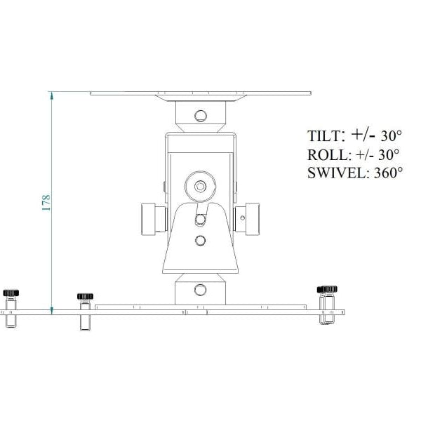 Euromet Deckenhalterung ARAKNO Maxi Schwarz