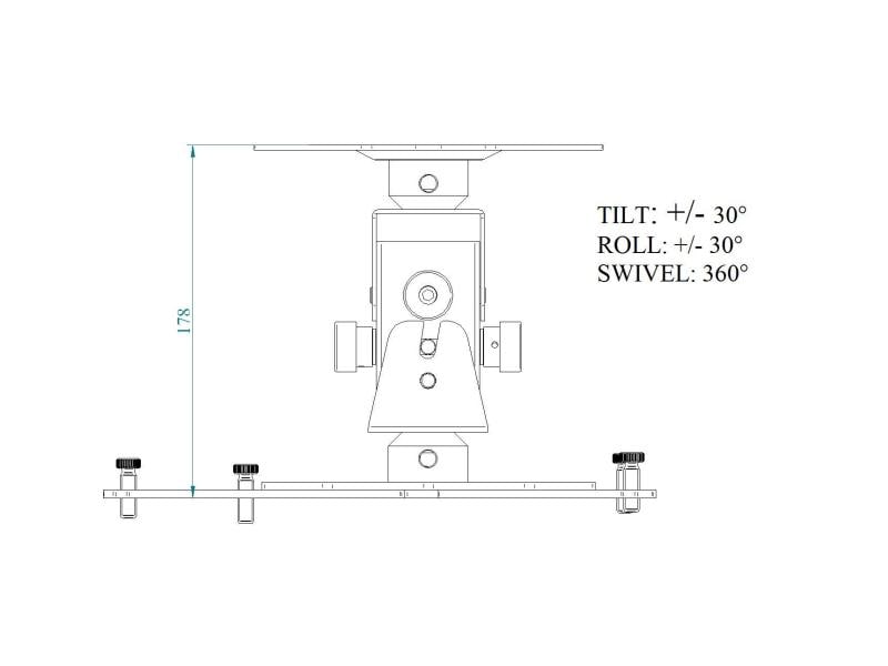 Euromet Deckenhalterung ARAKNO Maxi Schwarz