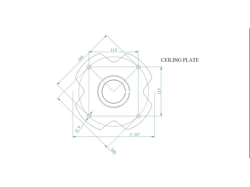 Euromet Deckenhalterung ARAKNO Maxi Schwarz