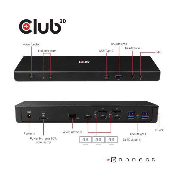 Club 3D Dockingstation CSV-1562 USB-C 3.2 Gen1 Triple 4K