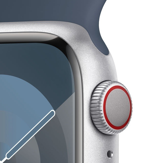 Apple Watch Series 9 GPS (Aluminium Mitternacht) - 41mm - Sportarmband S/M Sturmblau
