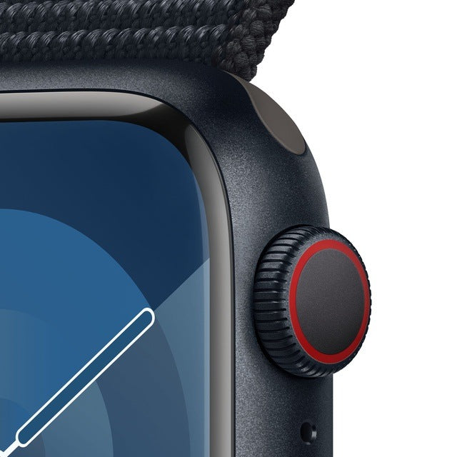 Apple Watch Series 9 GPS + Cellular (Aluminium Mitternacht) - 45mm - Sport Loop Mitternacht