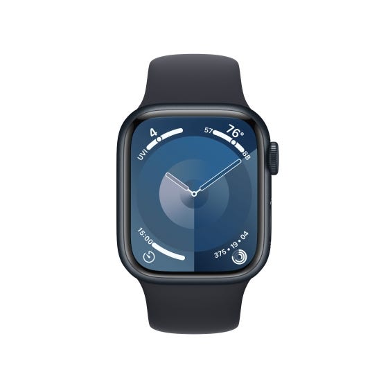 Apple Watch Series 9 GPS + Cellular (Aluminium Mitternacht) - 45mm - Sportarmband S/M Mitternacht
