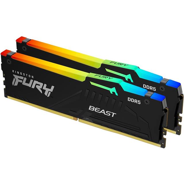 Kingston DDR5-RAM Fury Beast RGB, 16GB (2 x 8GB), 5200 MHz