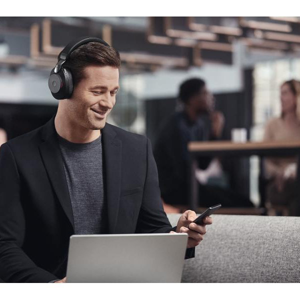 Jabra Headset Evolve2 85 Duo UC Schwarz, USB-C, inkl. Ladestation