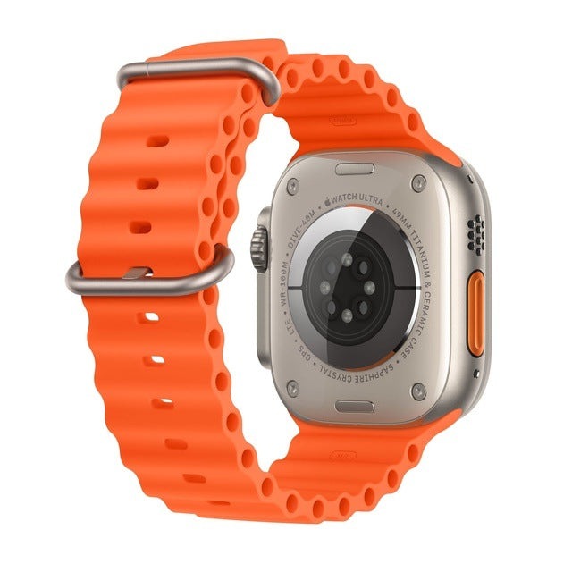 Apple Watch Ultra 2 GPS + Cellular (Titan Silbergrau) - 49mm - Ocean Armband Orange
