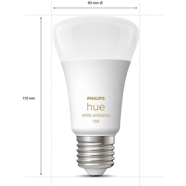 Philips Hue White Ambiance, 8W, E27, Bulb, opal
