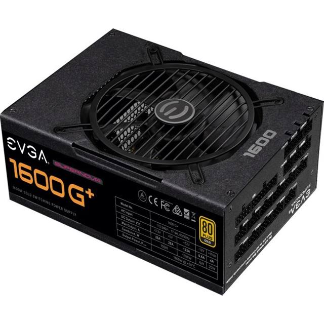 EVGA SuperNova G+ inkl. Netzkabel T12-C19 mit Überlastschutz - 1600W