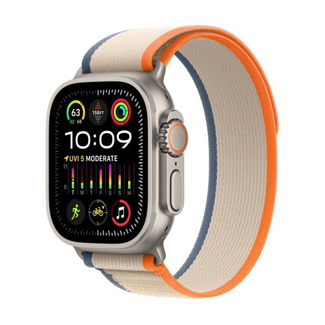 Apple Watch Ultra 2 GPS + Cellular (Titan Silbergrau) - 49mm - Trail Loop M/L Orange/Beige