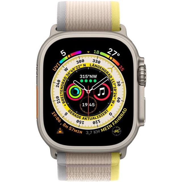 Apple Watch Ultra GPS + Cellular (Titan) beige - 49mm - Trail Loop M/L gelb/beige - redrow.ch