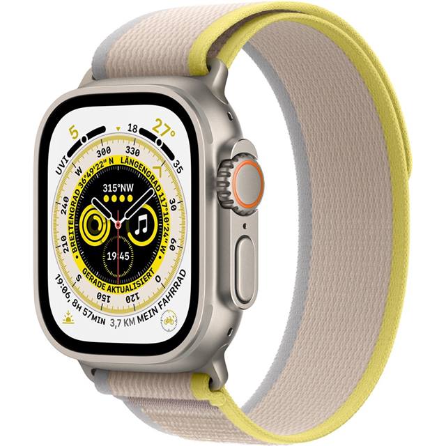 Apple Watch Ultra GPS + Cellular (Titan) beige - 49mm - Trail Loop S/M gelb/beige - redrow.ch