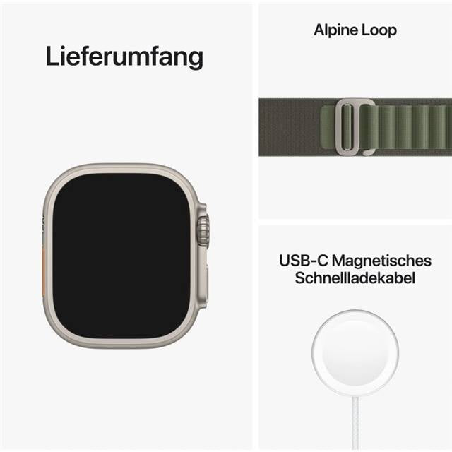 Apple Watch Ultra GPS + Cellular (Titan) beige - 49mm - Alpine Loop Small grün - redrow.ch