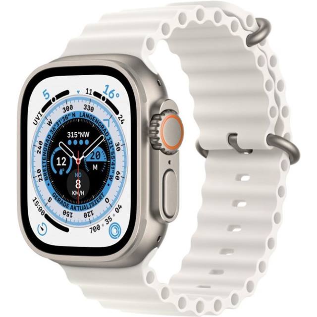 Apple Watch Ultra GPS + Cellular (Titan) beige - 49mm - Ocean Armband weiss - redrow.ch