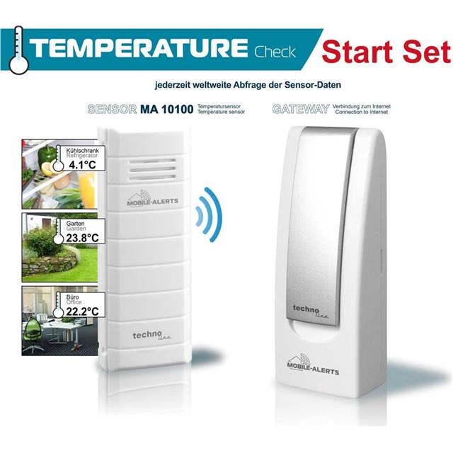 Technoline Mobile-Alerts: MA10006 - Gateway, Wetterstation und Temperatursensor - Set