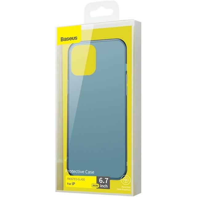 Baseus Hybrid Hülle Frosted Glass für iPhone 12 Pro Max - blau