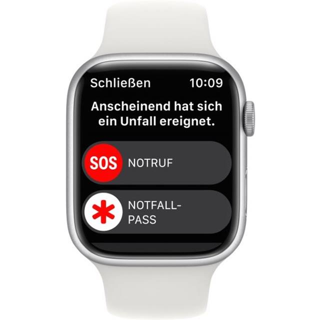 Apple Watch Series 8 GPS (Aluminium) silber - 45mm - Sportarmband weiss - redrow.ch